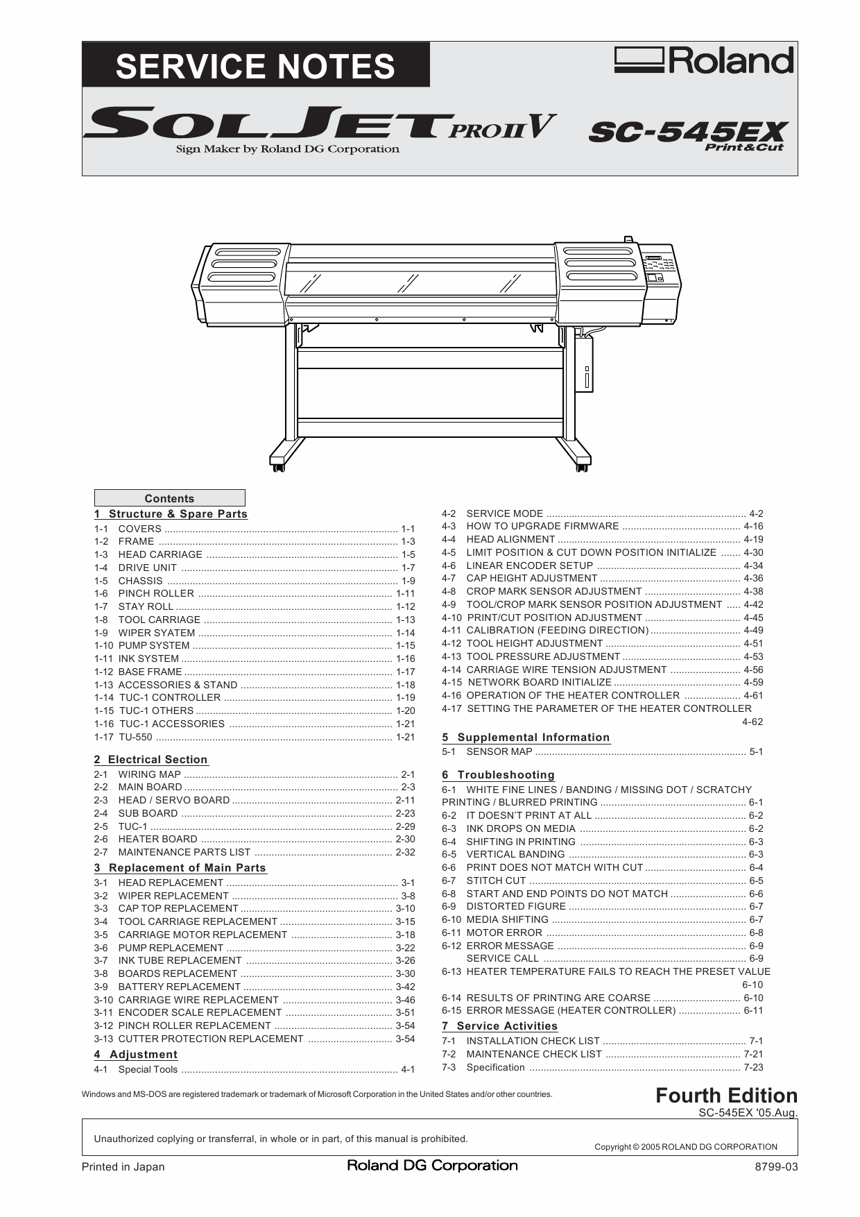Roland SOLJET-Pro2V SC 545EX Service Notes Manual-1